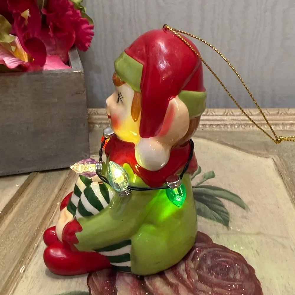 Mr. Christmas Follow the Magic Lighted Elf Ornament